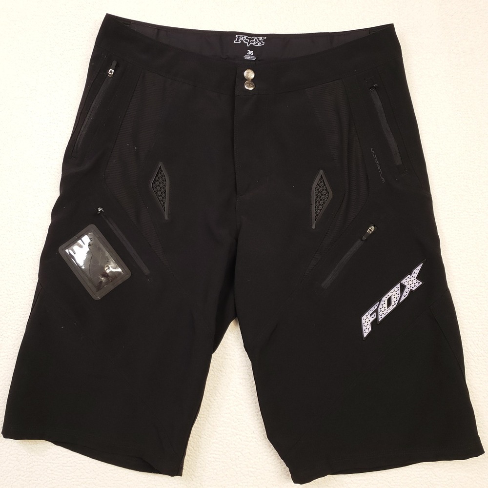 Fox Racing Ultimatum MTB Shorts Mens 36 Black Mesh Vents Pass Window Linerless
